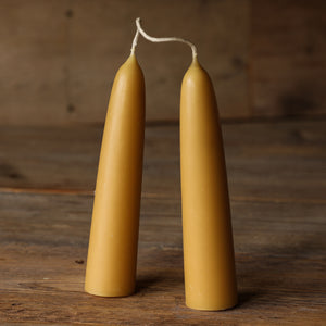 Giant Pair Tapered Beeswax Candles - 100%  Pure beeswax