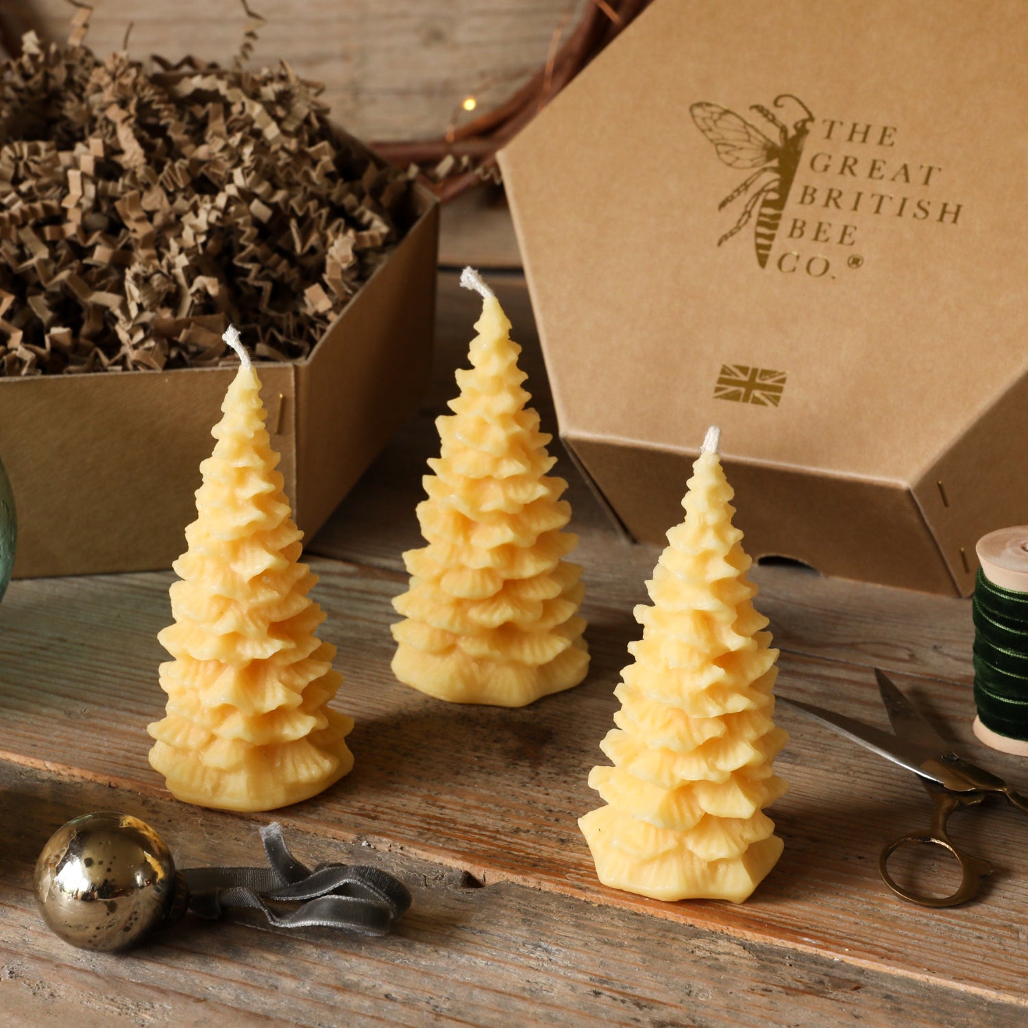 Beeswax Christmas Tree Trio Gift set -100% pure beeswax